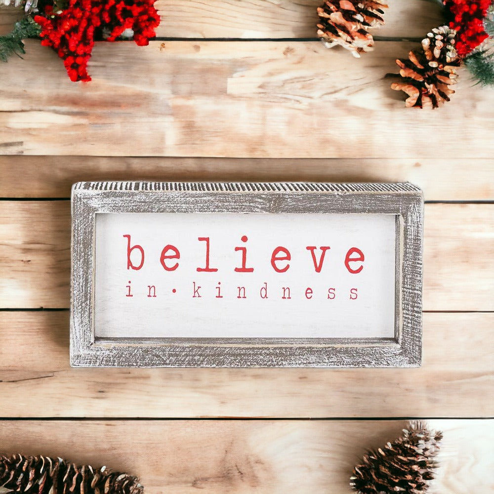 Believe in Kindness Christmas Sign