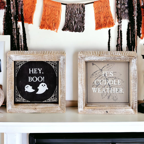 Double-Sided Halloween and Fall Signs Wooden