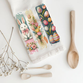 Hand painted style Easter towel watercolor brushstroke
Botanical watercolor kitchen towel spring bunny eggs
Vintage watercolor art kitchen towel Easter bunny
Shabby chic watercolor towel spring bunny floral