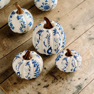 blue and white ceramic look pumpkins resin decor
neutral fall pumpkins blue white home decor
elegant blue white pumpkin decor autumn styling
patterned blue white pumpkins fall decoration
chinoiserie pumpkin decor for fall home styling
blue and white home decor pumpkins chinoiserie style
coastal chic pumpkin decor blue and white set
blue white pumpkins for beach house fall decor
classic coastal decor pumpkins blue and white