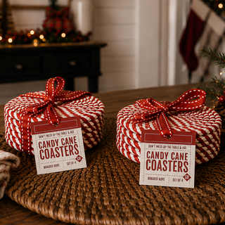 Candy Cane Coaster 4pk