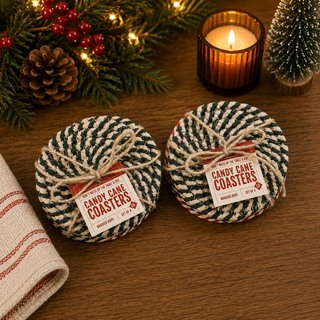 Candy Cane Coaster 4pk