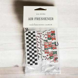 Deck the Halls and Not Your Family Christmas car freshener
funny Deck the Halls holiday air freshener
sarcastic Christmas air freshener for car
cheeky Christmas car air freshener
funny Christmas saying car freshener
Christmas humor rearview mirror accessory
retro Christmas quote air freshener
funny holiday quote car accessory
sarcastic Christmas quote car freshener
novelty Christmas car air freshener
Christmas novelty car accessory
humorous holiday air freshener
sassy Christmas car freshener