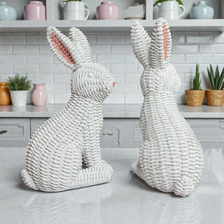bunny decor set
rabbit set
easter bunny sets
basketweave pattern
rabbit satue garden
bunny statue outdoor
bunny statue indoor
ceramic bunny figurines