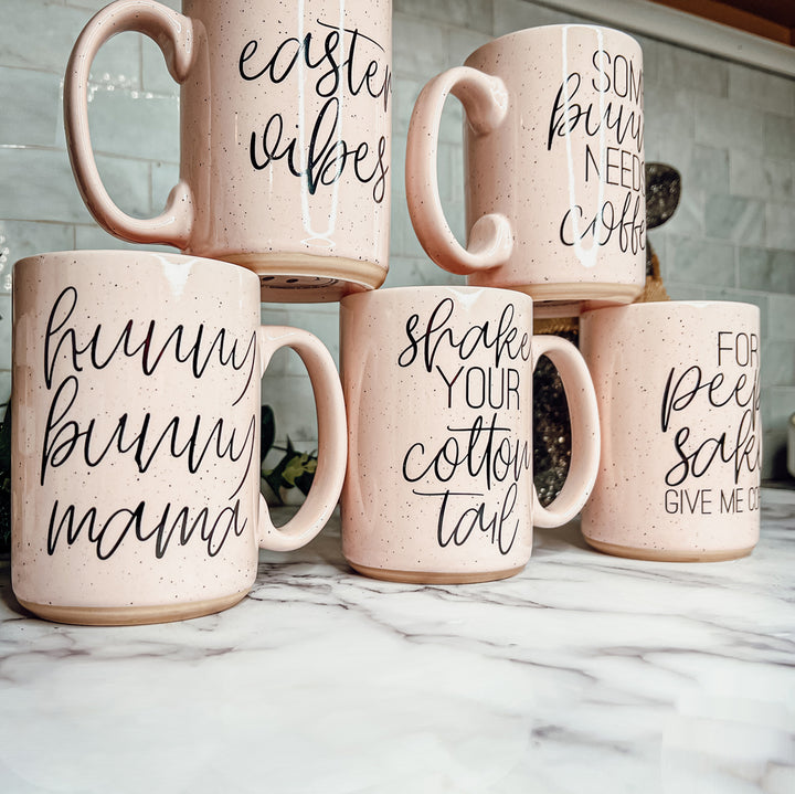 Matte Light Pink Ceramic Coffee mugs that are 16oz and colored insides