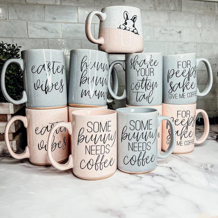 Spring 2024 coffee mug sets, pastel drinkware sets for spring home decorations
