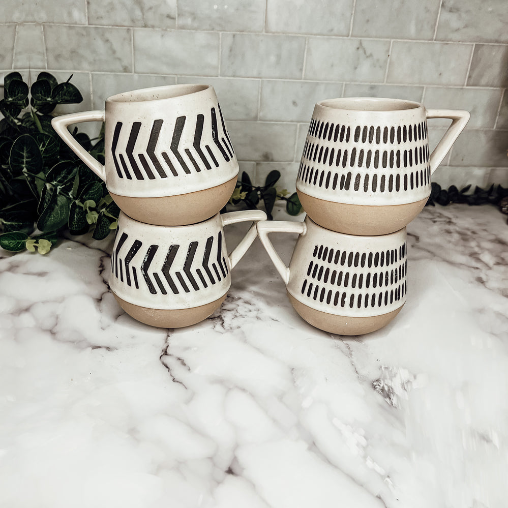 Neutral retro coffee mugs for sale