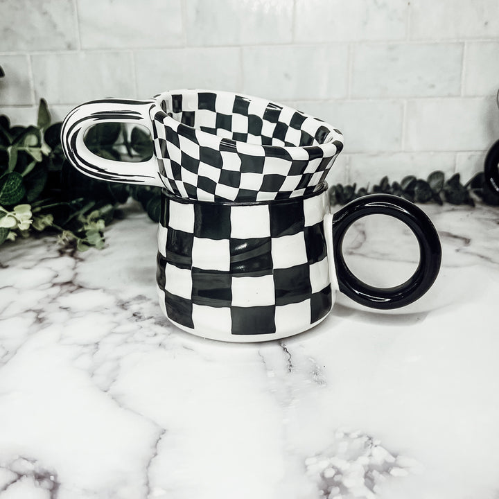 Small BW Checkered Mug