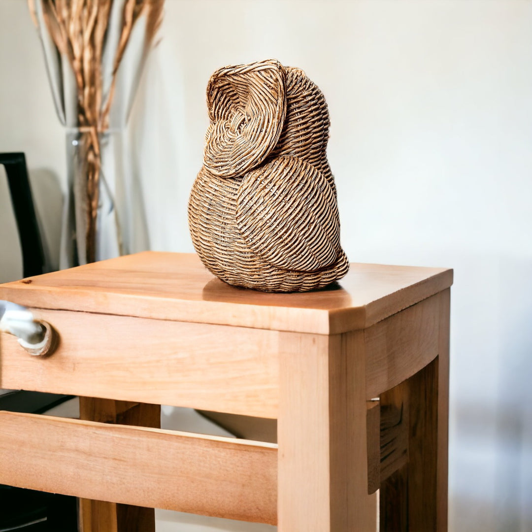 Owl home decor, unique neutral home accents for tabletop or end table