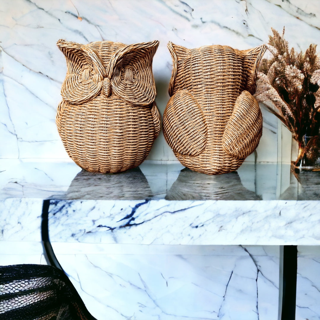 Luxury Neutral Home Accents - Handmade Decorative Owl Statue for home