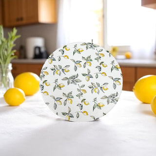 housewarming gift ceramic coasters Mediterranean lemon design luxury blue yellow patterns cork backing