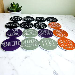 4-inch round Halloween coasters with durable cork backing
Dishwasher safe Halloween coasters with protective base
Premium ceramic Halloween coasters with quality cork protection
Thick ceramic Halloween coasters with non-slip cork base

