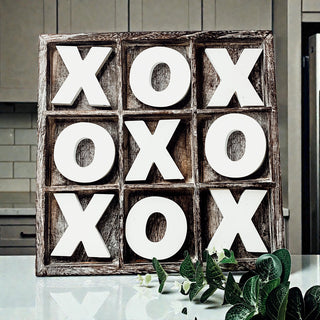 Rustic tabletop tic tac toe board with removable pieces
Handcrafted wooden XO game farmhouse coffee table decor
Complete wooden tic tac toe game board with X and O pieces
Rustic farmhouse tic tac toe board game full set display