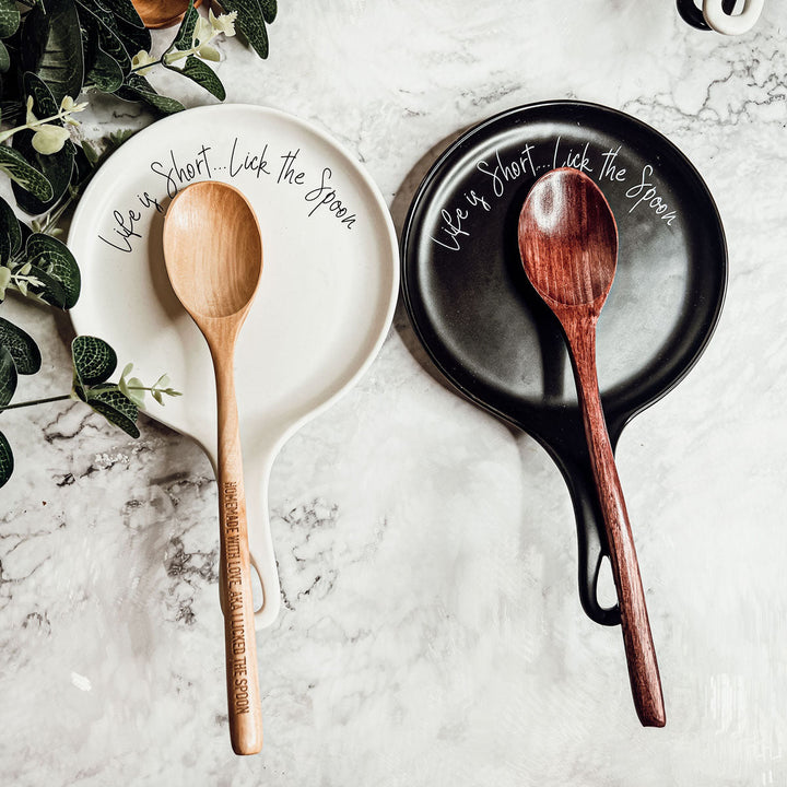 Ceramic Spoon Rests With Wooden Spoon