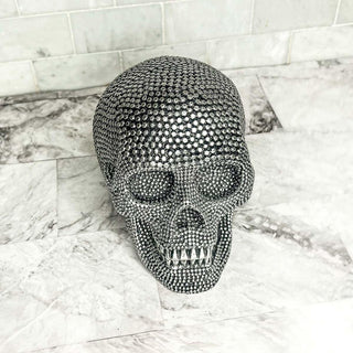 glam skull decor
gold skull figurine
silver skull figurine
rhinestone skull decor
luxury halloween skull
gothic glam skull decor
decorative resin skull statue
sparkly skull halloween decor