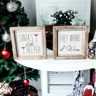 Funny Christmas Signs for Kitchen, Wine Christmas decorations