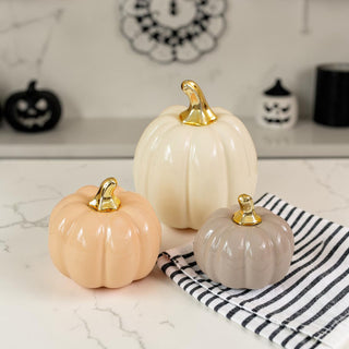 minimalist fall decorating
elegant neutral pumpkin decor set for halloween and thanksgiving
pastel ceramic pumpkins for modern farmhouse fall decor
neutral pumpkin decor set for coffee table autumn styling
ceramic pumpkin trio for chic fall home decoration
modern neutral pumpkins with gold stems for fall decor