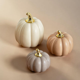 autumn table decor ceramic pumpkins gold accents
fall centerpiece pumpkin decor neutral tones
pumpkin decor for fall coffee table styling
autumn home decor pumpkins ceramic set
fall decorating ideas with neutral pumpkins
pumpkin decor for entryway fall styling
autumn shelf decor ceramic pumpkin set 