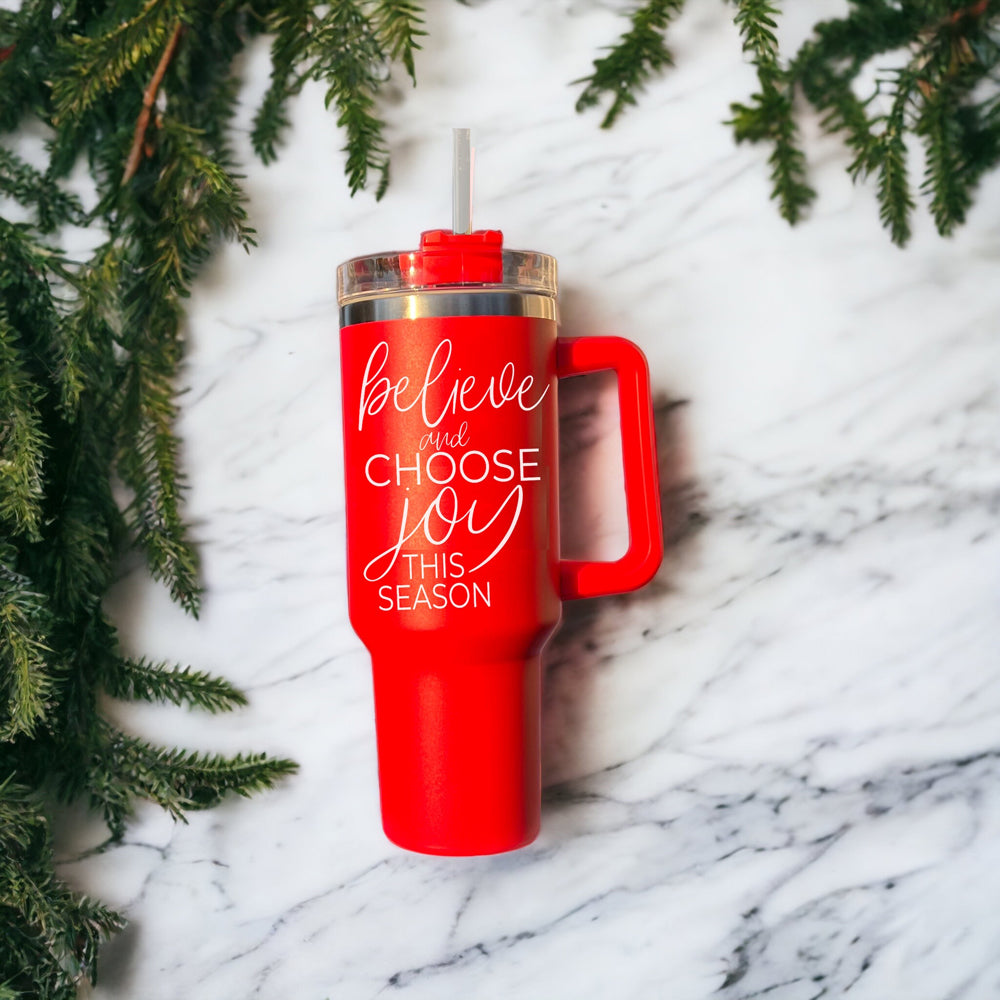 Believe and Choose Joy Coffee Mug for Christmas