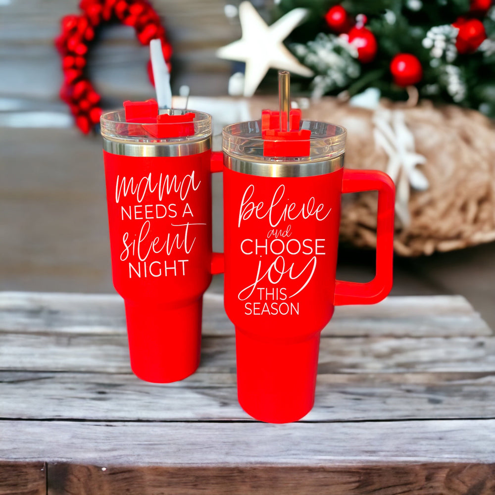 Believe Christmas Tumbler, Inspirational & Positive Christmas Quotes Red Mug  Gift Ideas – Gia Roma