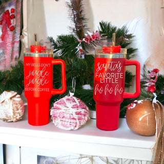 Christmas Cups with straws red