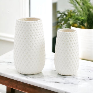 Handmade vases, luxury vase set white