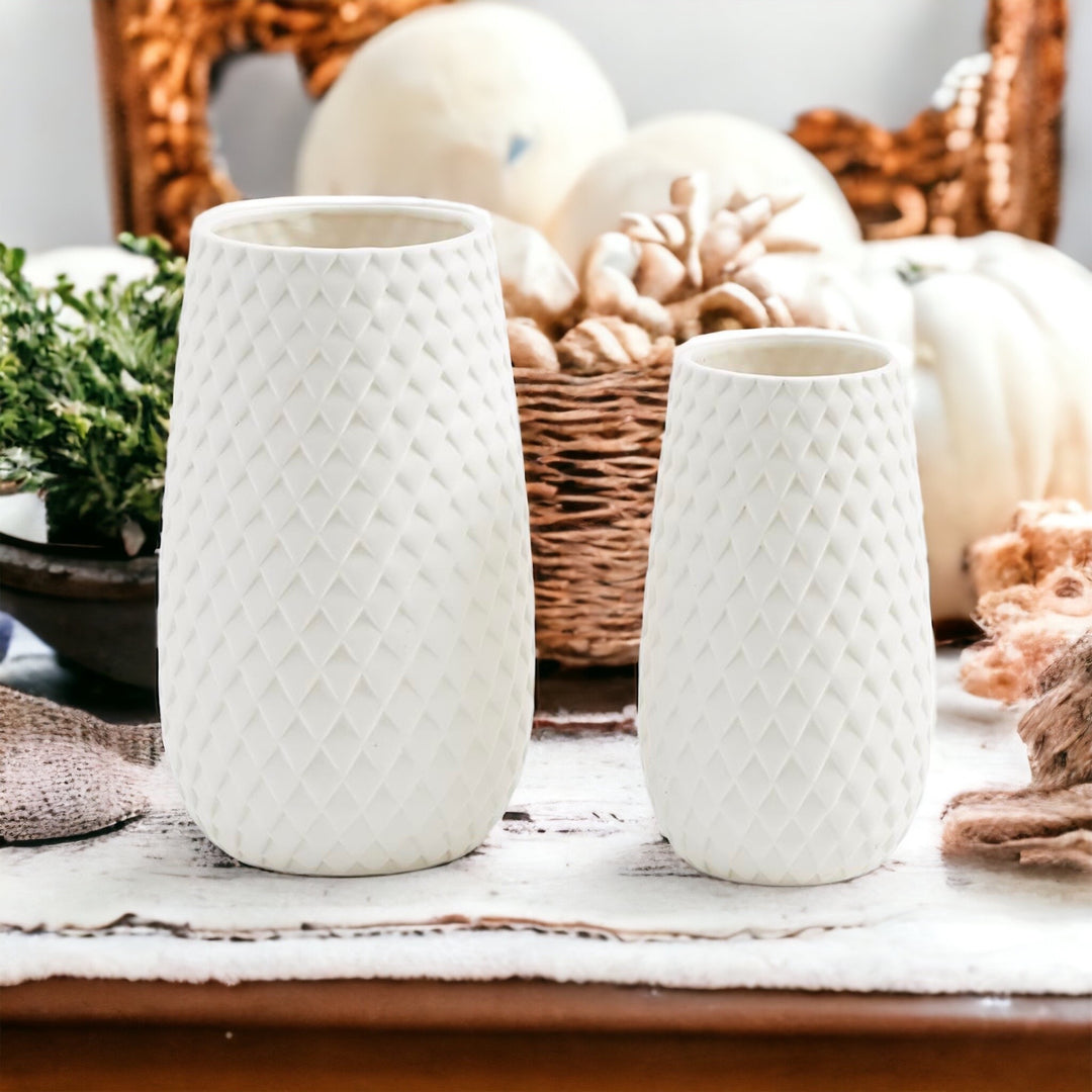 White Ceramic Vase Sets