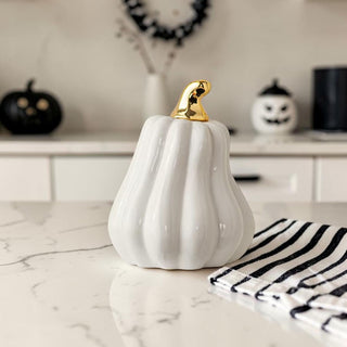 White Ceramic Pumpkin Set with Gold Stem – Neutral Fall Decor, Modern Minimalist Autumn Home Accents
Elevate your fall decor with this elegant white ceramic pumpkin set featuring gold stems. Perfect for neutral, modern, and minimalist home styling, these decorative pumpkins add a clean, timeless touch to autumn and Thanksgiving decor without the clutter.
