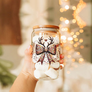 Sequin Bow Antlers 17oz