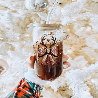 Sequin Bow Antlers 17oz