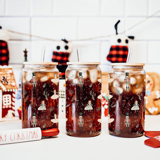 Muted Christmas glass cup 17oz - Pastel nutcracker ballerina holiday coffee tumbler bamboo lid glass straw
Gentle Christmas drinkware glass tumbler 17oz - Nutcracker ballerina soft pastel bamboo lid holiday gift