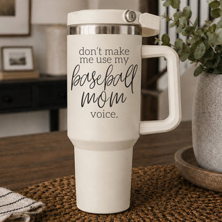 baseball mom humor gifts
baseball mom voice quote
double handle water bottle 40oz
baseball mom drinkware
sports mom tumbler
baseball mom coffee tumbler