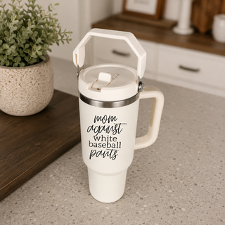 double handle baseball tumbler
baseball mom life tumbler
baseball mom laundry humor cup
white baseball pants mom tumbler