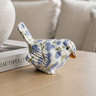 Resin Blue Hydrangea Bird Figurine Decorations - Elegant Home Resin Blue Hydrangea Bird Figurine Decorations - Elegant Home
