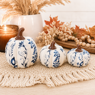 Blue & White Pumpkin