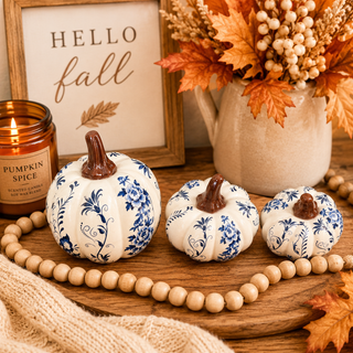 Blue & White Pumpkin