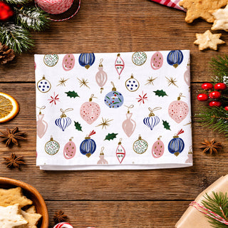 christmas hand towel with colorful ornaments
farmhouse christmas kitchen decor towel
holiday dish towel vintage christmas ornaments
decorative christmas towel for kitchen oven handle
soft cotton christmas kitchen towel ornament print