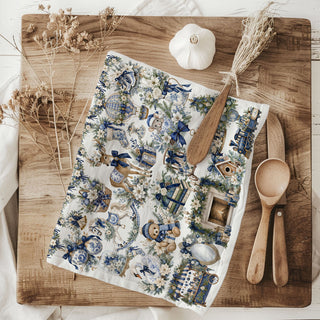 heirloom style Christmas kitchen towel
timeless Christmas tea towel
classic Christmas kitchen towel
traditional blue Christmas decor
blue Christmas decorations for kitchen
blue and cream Christmas decor
navy and ivory Christmas kitchen towel
white and blue holiday kitchen towel
neutral Christmas kitchen towel with blue
unique Christmas kitchen towel
cute Christmas kitchen towel
pretty Christmas tea towel
aesthetic Christmas kitchen decor
cozy Christmas kitchen towel
cozy winter kitchen decor