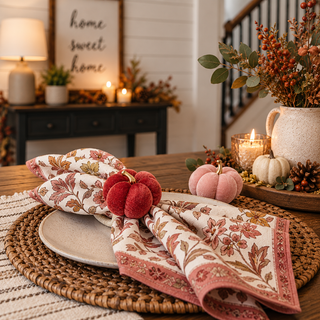 Fall entertaining table accessories
Pumpkin napkin rings for cloth napkins
Autumn napkin holder rings
Decorative fall table accessories
Thanksgiving hostess table decor
Velvet pumpkin dining table decor