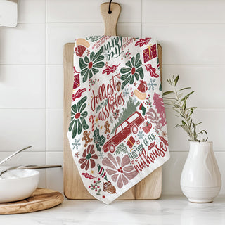 gift for friend who loves christmas chaos towel
fun holiday gift idea kitchen towel christmas
gift for sister funny christmas kitchen towel
holiday party gift funny kitchen towel decor