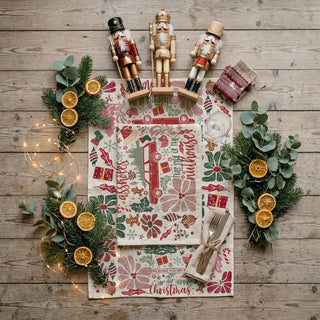 cozy christmas home decor kitchen towel humorous
kitchen towel styled on wooden board holiday decor
rustic christmas kitchen towel funny festive design
christmas kitchen towel flat lay wooden board rustic decor