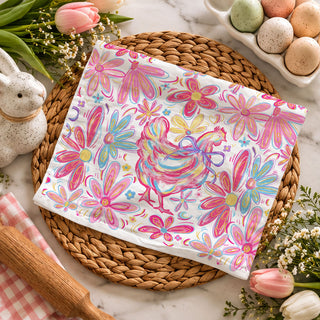 Floral Boho Chicken Towel
