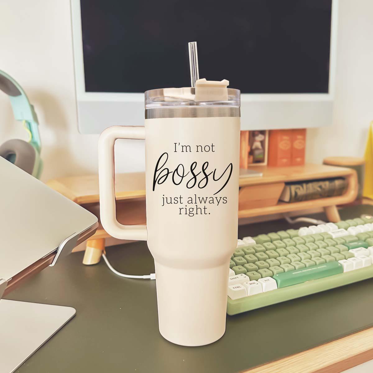 Boss Coffee Mug | Bossy Humor Gift | Funny Insulated Tumblers 40oz
