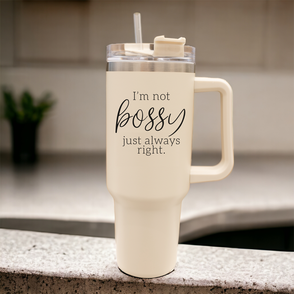 Boss Coffee Mugs, Funny Coffee mugs for dad. Tumblers for Sister Funny, travel mugs for brother funny, Coffee mugs cute, coffee mugs lids, tumblers 40 oz