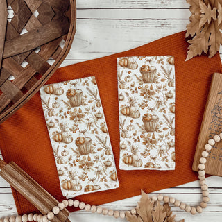 neutral brown pumpkin towel for cozy fall kitchen
pumpkin and leaf fall dish towel 
pumpkin harvest kitchen towel for thanksgiving cooking
fall kitchen decor towel with pumpkins and wheat stalks
pumpkin patch autumn tea towel Farmhouse Decor