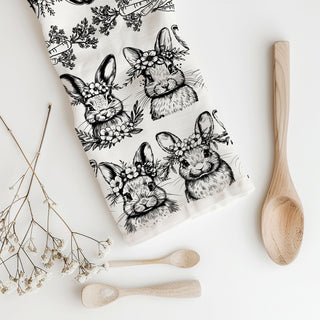 Victorian bunny kitchen towel vintage floral crown botanical
English cottage bunny dish towel black white Easter spring
Shabby chic bunny kitchen towel vintage botanical carrot
French country bunny towel floral crown farmhouse Easter
