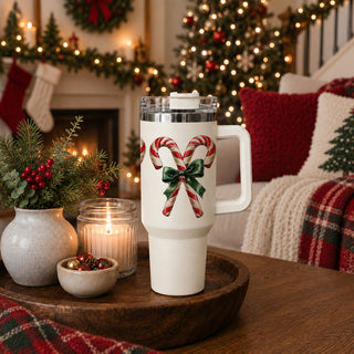 Christmas tumbler full wrap pattern
candy cane and mistletoe wrap tumbler
40oz holiday tumbler wrap design
Christmas tumbler shown from multiple angles
three views of candy cane Christmas tumbler
candy cane tumbler front and side views
full candy cane holiday design tumbler
candy cane Christmas pattern product image
detailed vintage candy cane Christmas design
traditional Christmas candy cane pattern tumbler
red green holiday wraparound tumbler
festive candy cane and bow pattern tumbler
Christmas tumbler wi