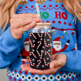 Glass Christmas tumbler – 17oz holiday drinkware for home or office
Christmas kitchen decor – festive glass tumbler with bamboo lid