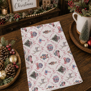 Machine washable Christmas kitchen towels cotton
Durable holiday kitchen towels 18x28 size
Christmas home decor kitchen accessories towels
Seasonal kitchen towels Christmas Santa pattern
holiday entertaining kitchen towel pink blue decor styling
christmas baking kitchen towel aesthetic holiday setup