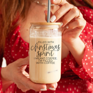 Christmas latte cup with bamboo lid and straw
Christmas iced coffee tumbler gift for her